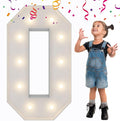 3FT Light Up Numbers Letters, Giant Marquee Numbers, Mosaic Balloon Number 0 by MerryMosaics