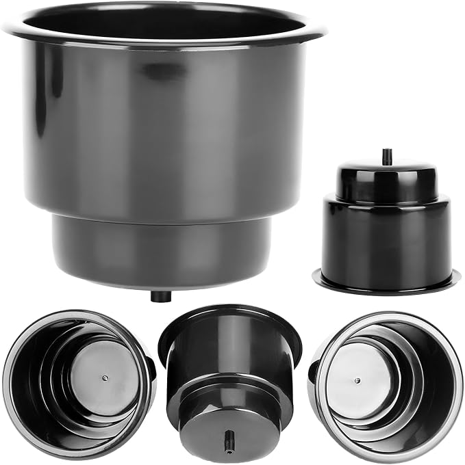 Amarine-Made Black Recessed Drop in Plastic Cup Drink Can Holder - Image 4