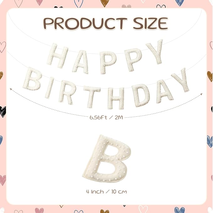 Pre-strung Happy Birthday Banner Sign Reusable Felt Happy Birthday Garland - Image 2