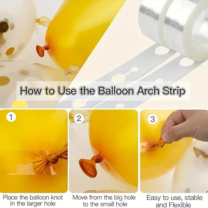 PayPie 20 Pcs Balloon Flower Arch Clips, 32Ft Balloon Tape Strip, Balloon Arch - Image 7