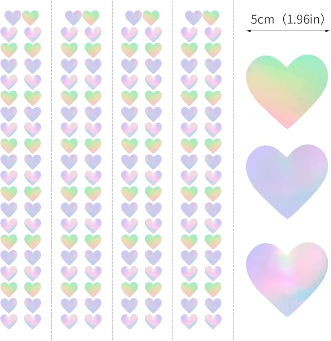 Iridescent Disco-Holographic Heart Garland - 52Ft Wedding Hanging Decoration - Image 3