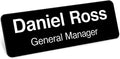 Magnetic Name Tag by My Sign Center - Black and White, Personalized, 1.5x3 Inches, Durable Engravable Impact Material, Made in The USA