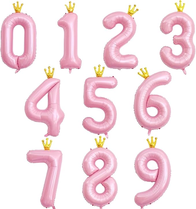 40 Inch Crown Pink Number 8 Balloon, Big Conjoined Light Pink Foil Mylar Helium - Image 8