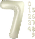 7 Balloon Number 40 Inch Cream Balloons by Mluchee