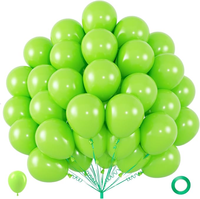40pcs Lime Green Balloons 12 Inch, Light Fruit Neon Green Latex Balloons | by ZizasAry