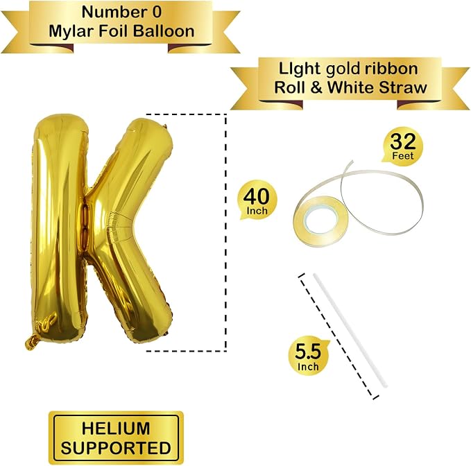 Letter Balloons Gold Party Balloon - Image 2