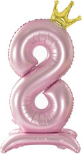 Crown Pink Number 8 Balloon by Tellpet