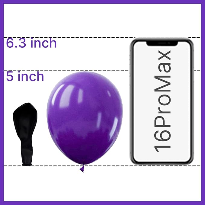 PartyWoo Purple Balloons 50pcs Dark Purple Royal Color 5 Inch | Balloons - Image 4