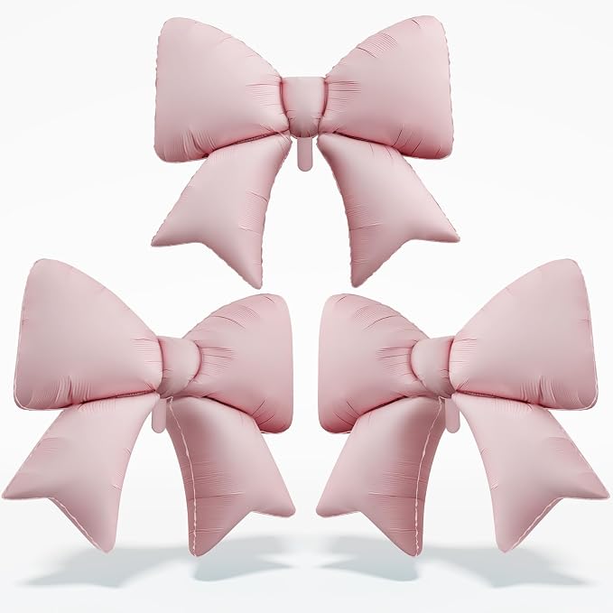 38 Inch Pink Bow Foil Balloons, Large Pink Mylar Bowknot Balloons Coquette by Togvu