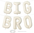 40 Inch Beige Big Bro Balloons Letter, Large Cream White Sand Big Bro Foil by Lingqiang