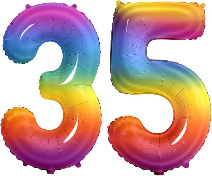 Number 35 Balloons for 35th Birthday Party Decorations, 0-100 Large No.35 by Joycard