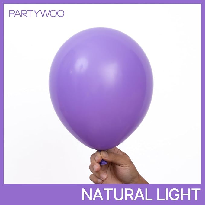 PartyWoo Purple Balloons 101pcs Purple Latex Helium Balloons 12 Inch | Birthday - Image 2