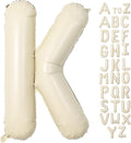 Cream Letter K Balloons, 40 Inch Balloons Letter K Mylar Helium Large K Balloon by BBPOOL