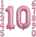 Pearlescent Pink Number 10 Balloon 40 Inch, Shiny Foil by Unknown