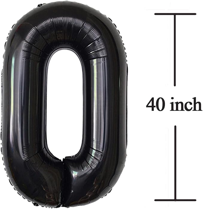 Black 40 Number Balloons Giant Jumbo Number 40 Foil Mylar Balloons - Image 4