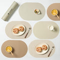 Beige Mixed Oval Silicone Placemats Set of 6 – Heat Resistant, Waterproof by Unknown