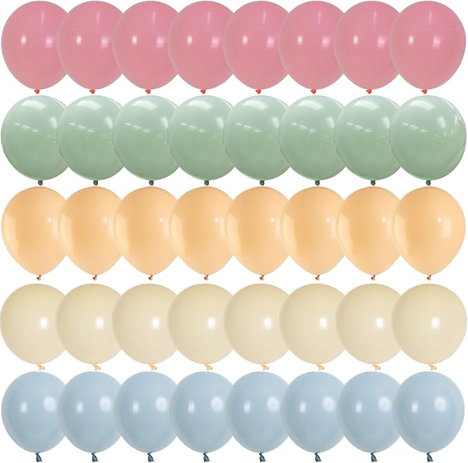 Pink Blue Green Balloons, Pastel Balloon Blush Pink Sage Green Dusty Blue Ivory - Image 8