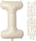 Cream Letter I Balloons, 40 Inch Balloons Letter I Mylar Helium Large I Balloon by BBPOOL