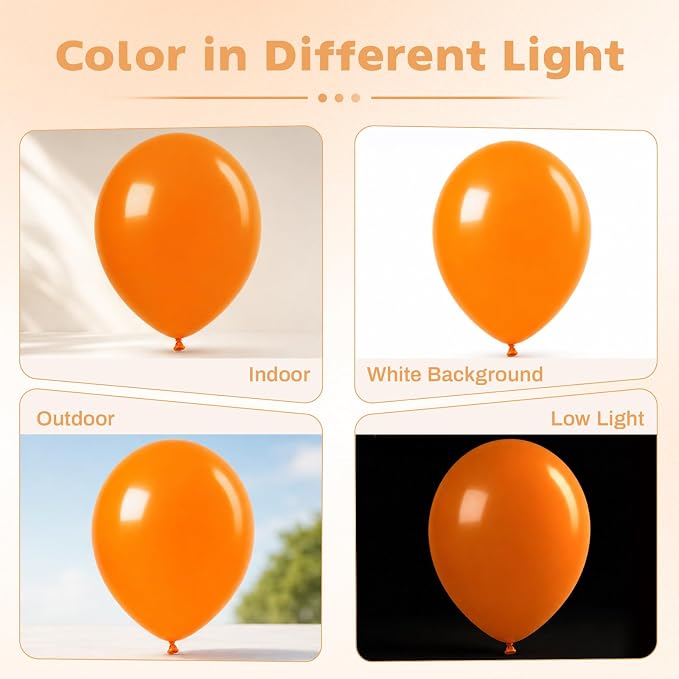 Orange Balloons, 12 Inch Burnt Orange Helium Latex Balloon | 30 Pack Matte - Image 7