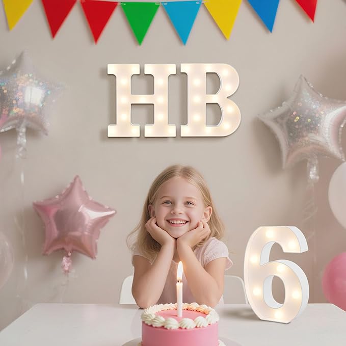 LED Marquee Light Up Letters Sign - Lighted Letters Alphabet for Birthday, Graduation, Bar Wall & Table Party Decor, Wedding Anniversary and Christmas Decorations, Letter P