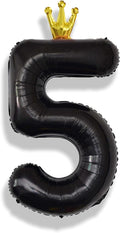 40 Inch Black 5 Number Balloons by Isndare