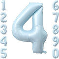 Baby Blue Number 4 Balloon 40 Inch, Sky Pastel Foil Numeral Party Supplies | by Unknown