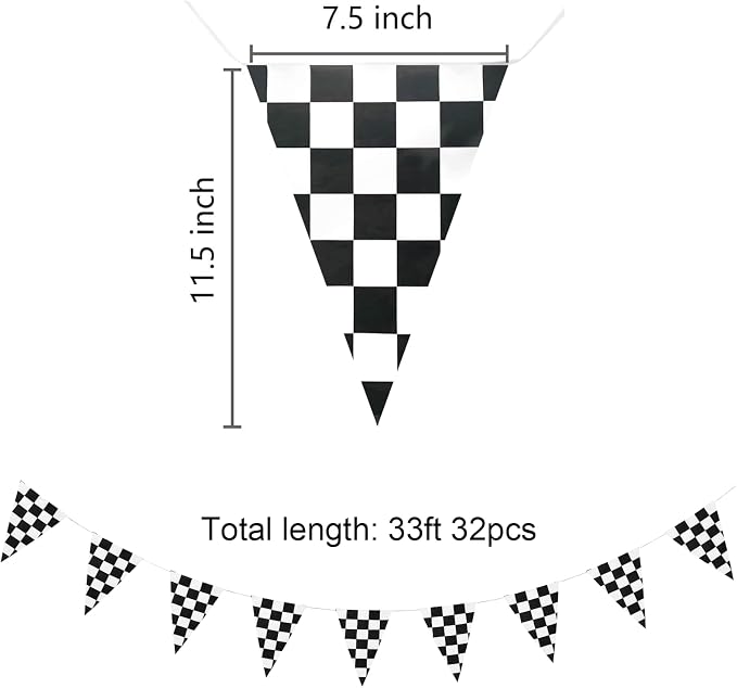 Piokio 10 Meters Black and White Checkered Flag Banner - Image 2