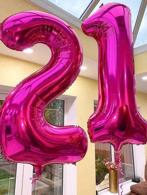 Hot Pink Number 21 Balloon 40 Inch - Image 7