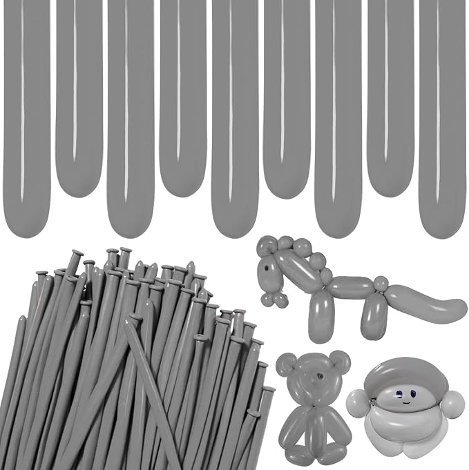 Grey Long Balloons Premium 260 Twisting Animals Magic Balloons by ZBYDNG