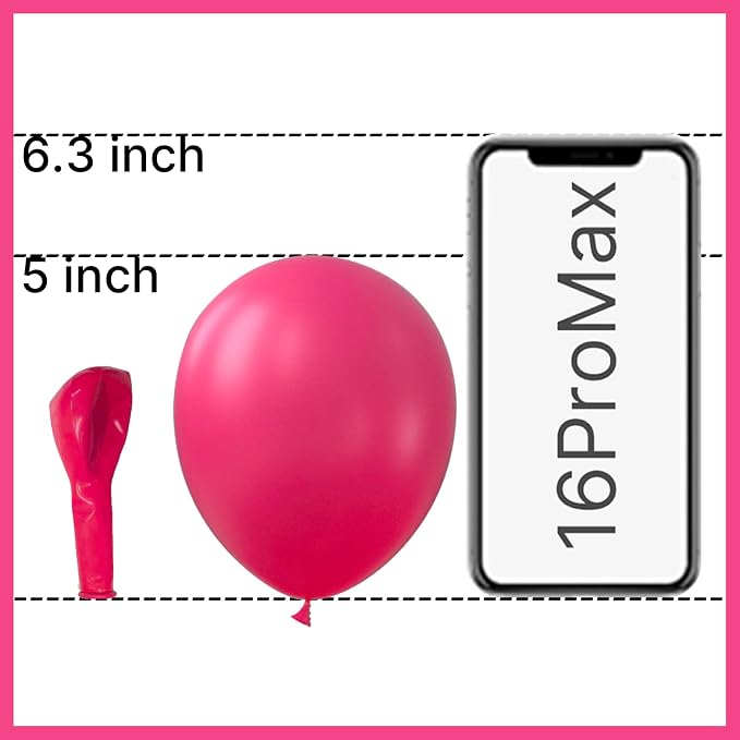 PartyWoo Hot Pink Balloons 100pcs Magenta Fuchsia Color 5 Inch | Balloons - Image 2