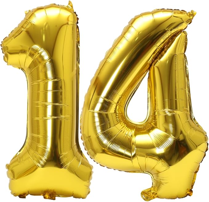 Number 14 Balloon Foil Mylar Balloons by YPSelected