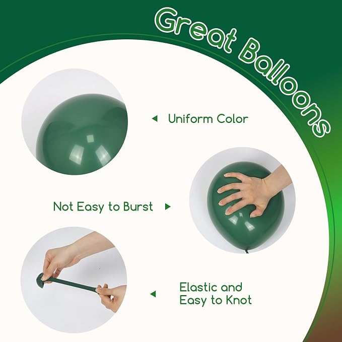 60pcs Green and Brown Balloons 12inch - Image 4