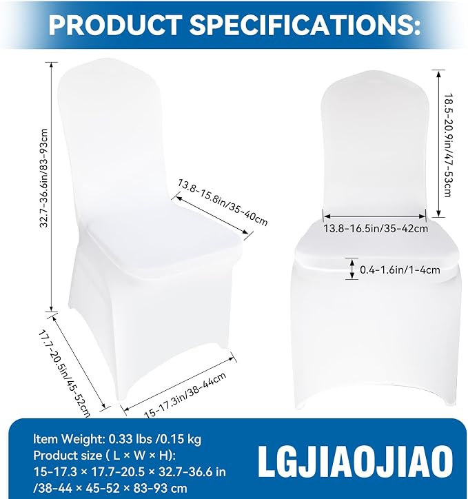 100 Pieces White Chair Covers - Image 7