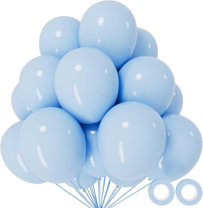 110pcs Pastel Blue Balloon 12 Inch, Pastel Blue Latex Balloons by KUULBELAballoons