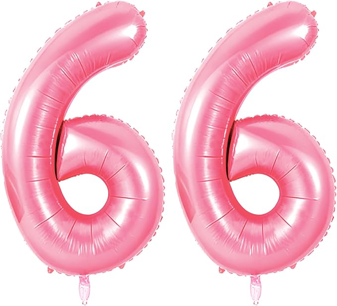Number 66 Balloons for 66th Birthday Party Decorations, 0-100 Large No.66 by Joycard