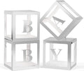 Voircoloria Baby Boxes with Letters, 4 Transparent Balloon Boxes | by Voircoloria