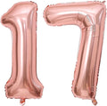 40 Inch Rose Gold 17 Number Balloons Giant 17 Balloons Rose Gold Birthday 17 by LHOAVWE