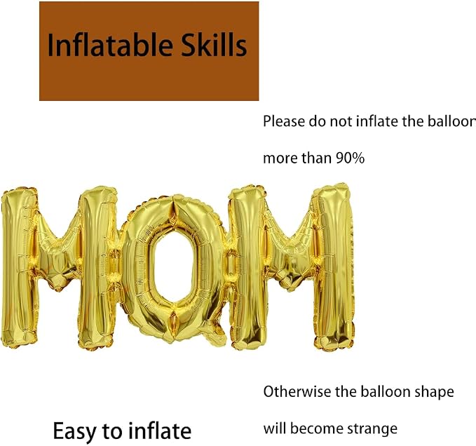 Letter Balloons Golden Mom Balloons Mother's Day Balloon Conjoined Mom Foil - Image 5