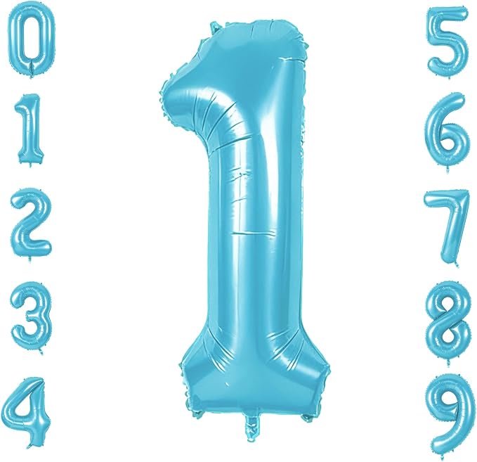 Number 1 Balloons for 1th Birthday Party Decorations, 0-100 Large No.1 Balloons by Joycard