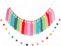 2pcs Boho Tassel Garland Back to School Colorful Pom Pom Tassel | soft pom pom by Unknown