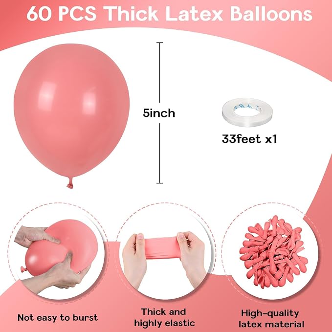 Jobkoo Dusty Pink Balloons 5 Inch - Image 2