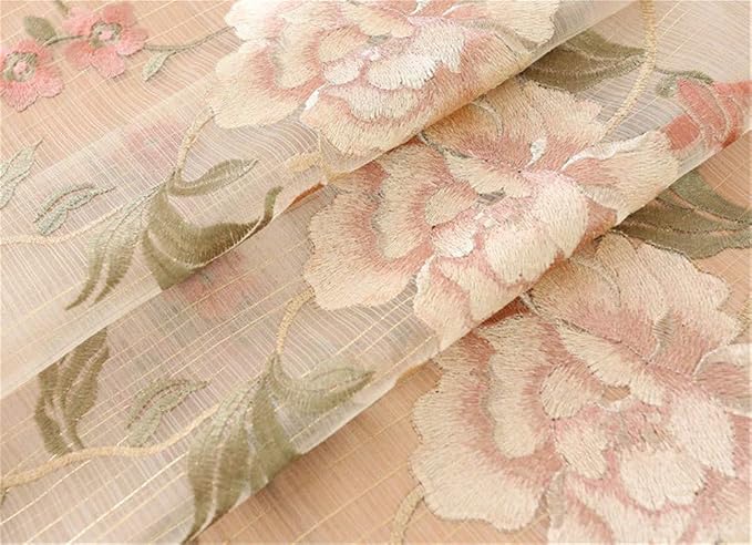 1 Panel European Embroidered Floral Sheer Curtains Rod Pocket Top | Royal - Image 6
