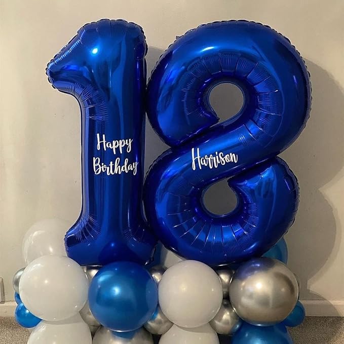 40 inch Navy Blue Number Balloon Dark Blue 7 Balloons Giant Foil Helium - Image 5