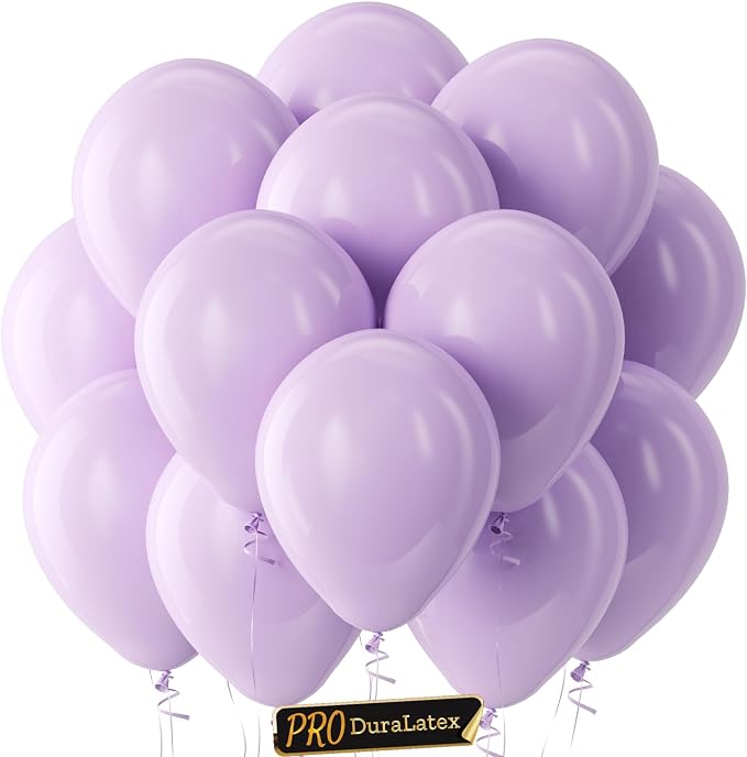 Pro Duralatex Pastel Purple Extra-Thick Balloons 100 Pack 12 inch | Lavender by Bezente