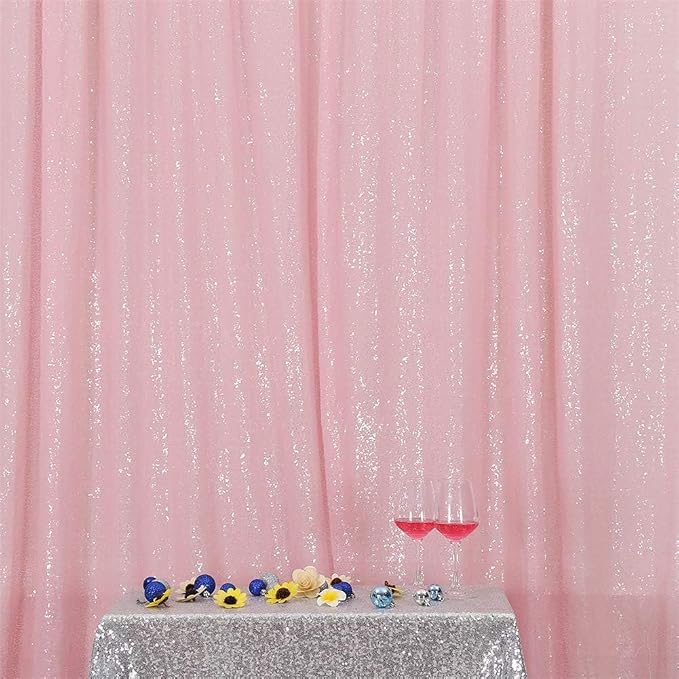 Eternal Beauty Pink 3mm Sequin Backdrop 20x10 Ft - Image 3