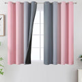 Pink and Grey Blackout Curtains 54 inches Long, Ombre Full Room Darkening by ESTELARTEXTILER