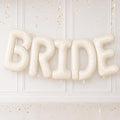 40 Inch Beige BRIDE Balloons, Cream White Sand Foil Letter Banner Sign by Dagelar