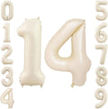 40" Beige Foil Number 14 Balloon by TNCDJKPA