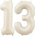 Cream 13 Balloon Number 40 Inch Cream Number 13 Balloon Helium Mylar Balloons by BBPOOL