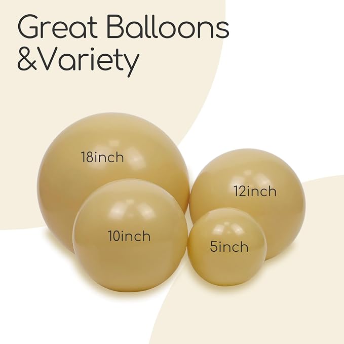 Awenztech 110pcs Tan Balloon Arch Garland Kit 18 12 10 5 inch | Boho, Baby - Image 6